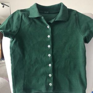 John galt/ brandy melville green button up top